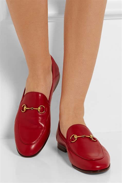 red gucci loafer|gucci fur loafers women's.